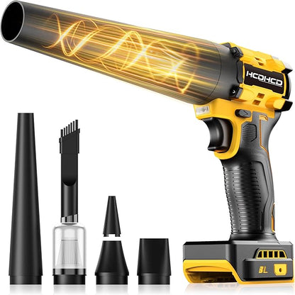 Leaf Blower Cordless for Dewalt 20V Battery, 1300000RPM Lightweight Mini Leaf Blower Handheld Electric Leaf Blower, 2-in-1 Portable Blower &Vacuum for Lawn Dust/Snow Blowing (Not Battery