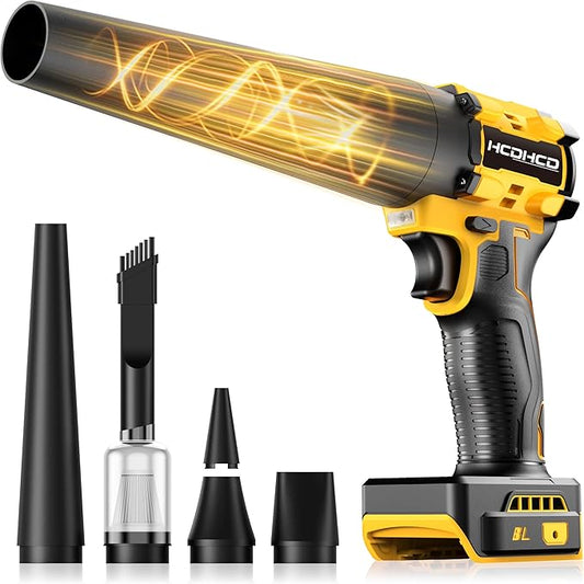 Leaf Blower Cordless for Dewalt 20V Battery, 1300000RPM Lightweight Mini Leaf Blower Handheld Electric Leaf Blower, 2-in-1 Portable Blower &Vacuum for Lawn Dust/Snow Blowing (Not Battery