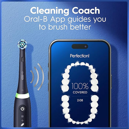 Oral-B Rechargeable Electric Toothbrush, iO5 Customizable Clean, 5 Cleaning Modes, Visual Pressure Sensor to Protect Gums, Travel Case, Black