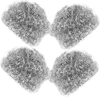 4Pcs Stainless Steel Scourers Heavy Duty Kitchen Cleaning Balls for Effortless Dish and Pot Scrubbing Silver Scrubbers for Household Use