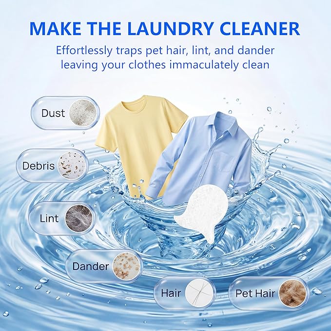 Pet Hair Remover for Laundry,Reusable Dog & Cat Hair Catcher for Washing Machine & Dryer,Effectively Removes Fur,Lint and Dander from Bedding,Clothes(4Pcs White)