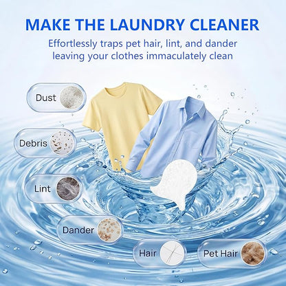 Pet Hair Remover for Laundry,Reusable Dog & Cat Hair Catcher for Washing Machine & Dryer,Effectively Removes Fur,Lint and Dander from Bedding,Clothes(2Pcs White)