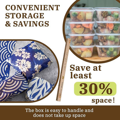 3 Rolls Reusable Beeswax Wraps for Food 13 x 40 Inches Bees Wax Wraps Reusable Food Storage Wrap Beeswax Paper Roll for Bread Sandwich Cheese Fruit Snacks(Vivid)