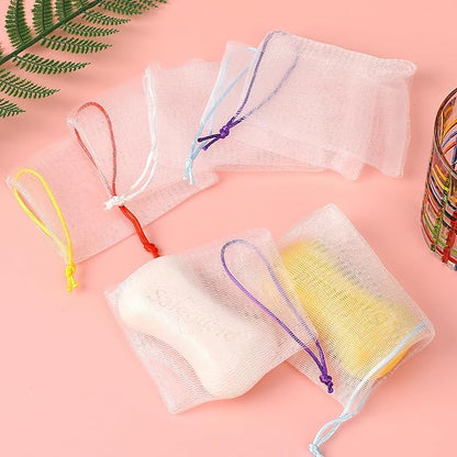 Mozeat Lens 20 PCS Exfoliating Mesh Soap Saver Pouch Bag Mesh Soap Bag Soap Handmade Soap Bubble Mesh Net Bags with Drawstring Mesh Foaming Net Soap Sack Bags for Bath & Shower, Colorful