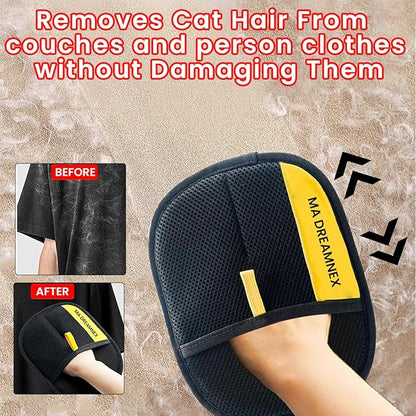 Pet Hair Removal Glove for Dogs & Cats – 4-in-1 Kit, Pet Grooming & Deshedding Glove, Electrostatic Pet Hair Remover Glove, Pet Hair Mitt Glove for Furniture, Couches & Clothing