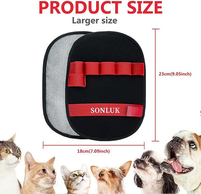2PACK Pet Hair Removal Glove,Newly 5-Finger Electrostatic Pet Hair Glove for Dogs&Cats,Reusable Washable Magic Brush Pet Hair Remover for Laundry Cleaning,Furniture,Sofa,Carpets,Car Seat(Red)