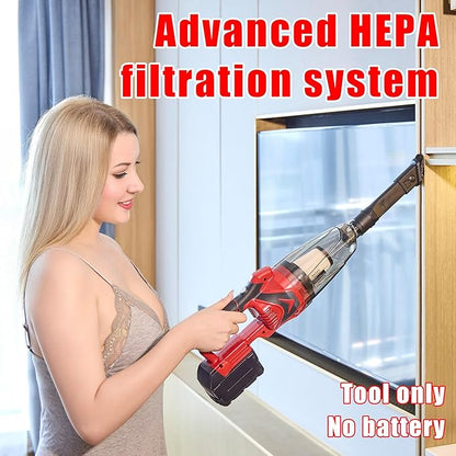 Cordless Wet/Dry Vacuum for Milwaukee Battery,4 Multi Nozzle, 2 HEPA Filter,Handheld Vacuum Cleaner for Workshop & Home Use, Bare Tool (Battery Not Included)