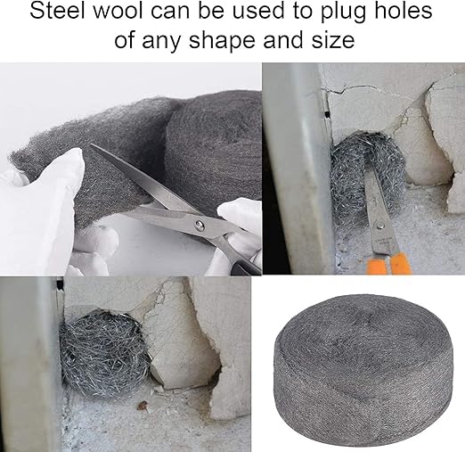 2Pack Steel Wool for Mice Control - |30FT (300G)|Steel Wool 0000 Fill Fabric Fine Wire Wool - Gap Blocker to Keep Annoying Animals Away from Holes Wall Cracks Vents in Garage House Garden