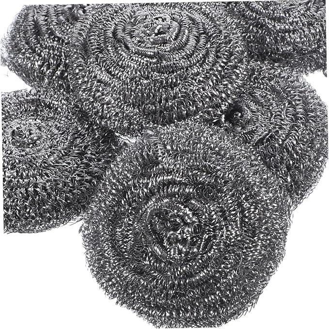 Alipis 6pcs Stainless Steel Pot Scrubbers Set Heavy Duty Wire Ball Cleaners for Kitchen Metal Sponge for Pot and Pan Cleaning for Home Chefs and Kitchen Use