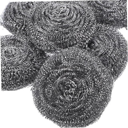 Alipis 6pcs Stainless Steel Pot Scrubbers Set Heavy Duty Wire Ball Cleaners for Kitchen Metal Sponge for Pot and Pan Cleaning for Home Chefs and Kitchen Use
