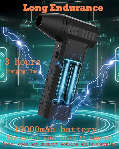 Compressed Air Duster Electric Air Duster 150000RPM Super Powerful Turbo Dry Violent Jet Fan Air Blower Gun Rechargeable Cordless Computer Electronic Keyboard PC Fan Car Cleaning Refillable Air Duster
