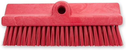 SPARTA 40423EC05 Plastic Floor Scrub Brush, Wall Brush, Equipment Brush With Nonabsorbent Bristles For Industrial Kitchens, Hospitals, Commercial Cleaning, 10 Inches, Red