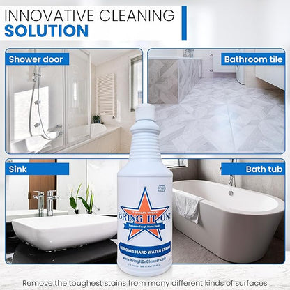 BRING IT ON! CLEANER Hard Water Stain Remover Sealant 16oz, Water Spots on Glass, Hard Water Buildup.