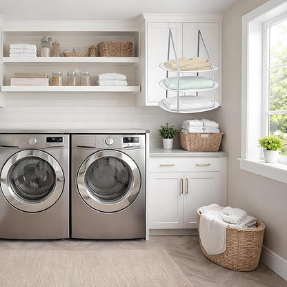 SAMJANE Hanging Sweater Drying Rack – Lay-Flat Warp-Knit Airflow Mesh for Delicates, 3 pcs 3-Tier Foldable Space-Saving Door-Hanging Design for Fast Drying & No Deformation in Small Spaces (Grey)