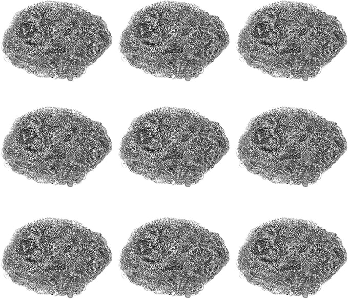 30PCS Stainless Steel Scrubbers Cleaning Balls, Heavy Duty Scouring Pads for Pots Pans Cookware, Non Scratch Stainless Steel Wire Cleaning Balls for Kitchen Bathroom BBQ