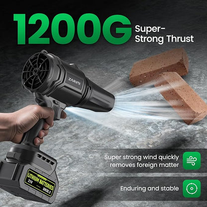 YUQUESEN Cordless Leaf Blower, 980,000 RPM Handheld Leaf Blower with 2 X 4.0Ah Batteries & Charger, Lightweight Leaf Blowers for Patio Cleaning, Lawn Care, Leaves, Dust - Cool Black