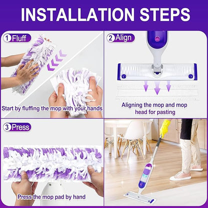 50 Pack Disposable Power Mop Pads for Swiffer Power Mop Pads,Compatible with Swiffer Power Mop Refills,Thickened Multi-Surface Replacement for Swiffer Wet Pads Refill on All Finished Floors