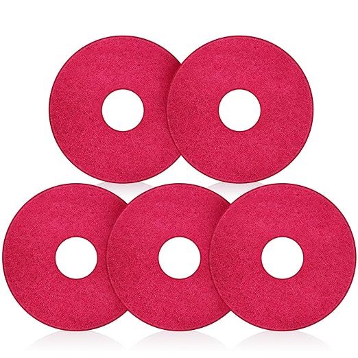 Teenyyou 5 Pcs 12" Cleaning Orbiter Pads Commercial Floor Buffer Pads Hardwood Floor Maintenance Scrubber Polisher Cleaning and Stripping for Orbiter Machine (Red)