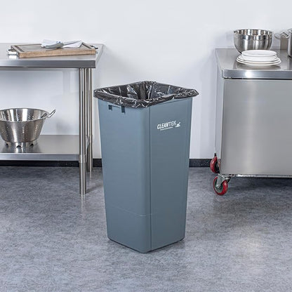 Restaurantware-Clean Tek Professional 23 Gallon Trash Can, 1 Square Waste Basket - Lid Sold Separately, Space Saving, Gray Plastic Garbage Bin, Ideal For Home, Office, Restaurant, And More