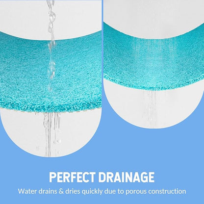 Hargiis Non-Slip Bathtub Mat, Anti Slip Shower Mat, Fast Drying Bathtub Mats, Foot Scrubber Mat, Anti Slip Mat for Tub, Floor, Bathroom, Kitchen, Home, Hotel (Turquoise Blue 32"×17")