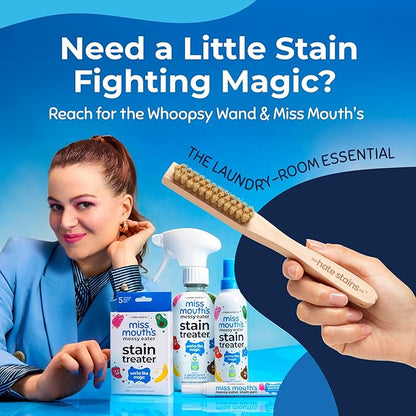 Miss Mouth's Messy Eater Stain Treater & Pen Bundle - 16oz Spray, Portable Stain Remover Pens & Laundry Brush - Spot Cleaner for Clothes, Carpet & On-the-Go
