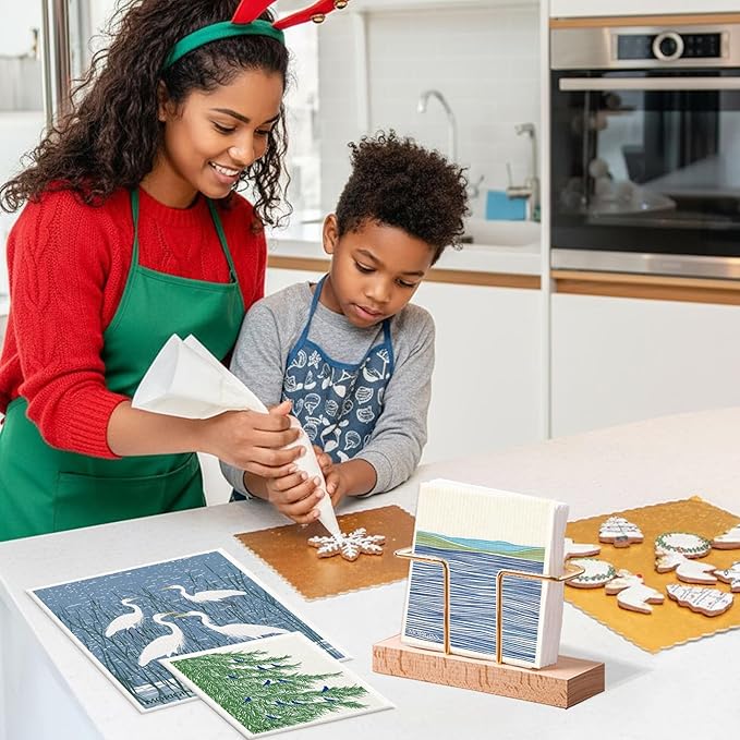 Swedish Kitchen Towel Set Reusable Kitchen Towel Set Absorbent Cellulose Sponge Cloth Biodegradable Ideal for Household Kitchen Cleaning 8-Piece Set
