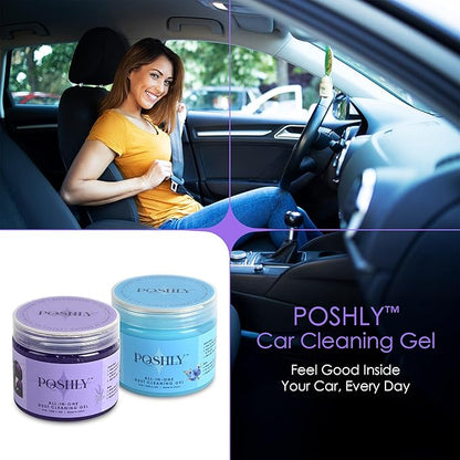 Car Cleaning Gel Putty for Car Interior Detailing | Reusable Dust Cleaning Slime for Air Vents, Dashboard, Cup Holders, Keyboard & AC Vent Cleaner | Non-Sticky No Residue Gel (Lavender Scent)