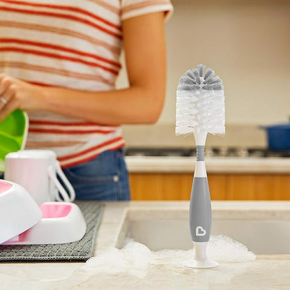Munchkin® Baby Bottle & Small Parts Cleaning Set, Includes High Capacity Dishwasher Basket & Bristle Bottle Brush, Grey