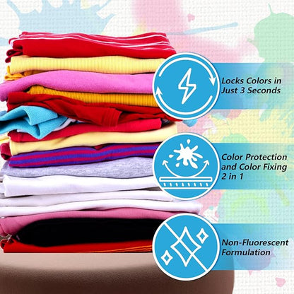 RAINFLOW Color Catcher Sheets - 100 Count Dye Trapper for Laundry to Prevent Color Bleeding,Allow Mixed Washes of Whites and Colors,Fragrance Free & Bleach Free Dye Grabber Sheets