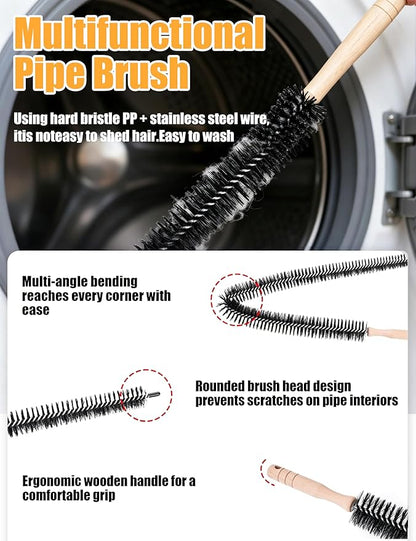 7 Pcs Dryer Vent Cleaner Kit for GE Washer Dryer Combo with Dryer Vent Brush and Dryer Vent Vacuum Hose Attachment, WH01X35719 Lint Filter Replacement Upgraded Washable Sponge for Models PFQ97HSPVDS