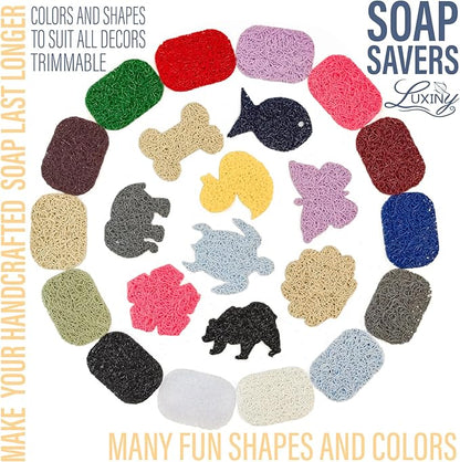 Soap Savers for Bar Soap, American Made by Luxiny, Lifts Soap in Soap Dishes & Shower Soap Holders -Handmade Soap Lasts Longer -Made from Plant Materials (Lavender Lilac Purple)