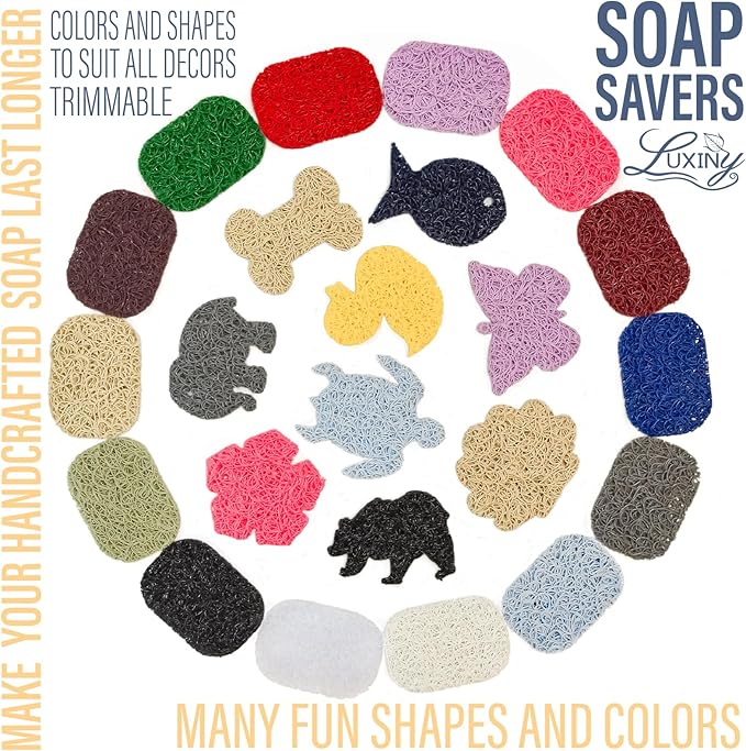 Soap Savers for Bar Soap, American Made by Luxiny, Lifts Soap in Soap Dishes & Shower Soap Holders -Handmade Soap Lasts Longer -Made from Plant Based Materials (Cloud White)