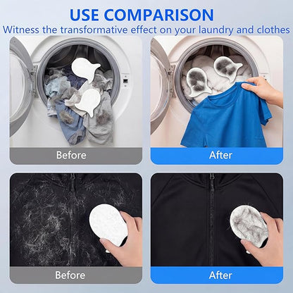 Pet Hair Remover for Laundry,Reusable Dog & Cat Hair Catcher for Washing Machine & Dryer,Effectively Removes Fur,Lint and Dander from Bedding,Clothes(6Pcs White)
