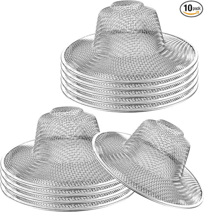 10pcs Mesh Sink Strainer, 4.5" Diameter Stainless Steel Slop Basket Filter Trap, Metal Kitchen Drain Strainer, Hair Basket Drain - Fits Most Kitchen Sinks, Bathroom Sinks,Shower Drains,Floor Drain