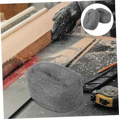 PRETYZOOM 2 Rolls of Steel Wool Pads Reusable Wire Mesh Cleaning Wool for Polishing Wood Metal and Rust Removal