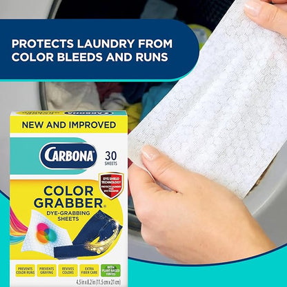 Carbona Color Grabber, Prevents Color Runs & Dye Transfer in Mixed Loads, Helps Prevent Graying, Revives Colors, Plant-Based Fibers