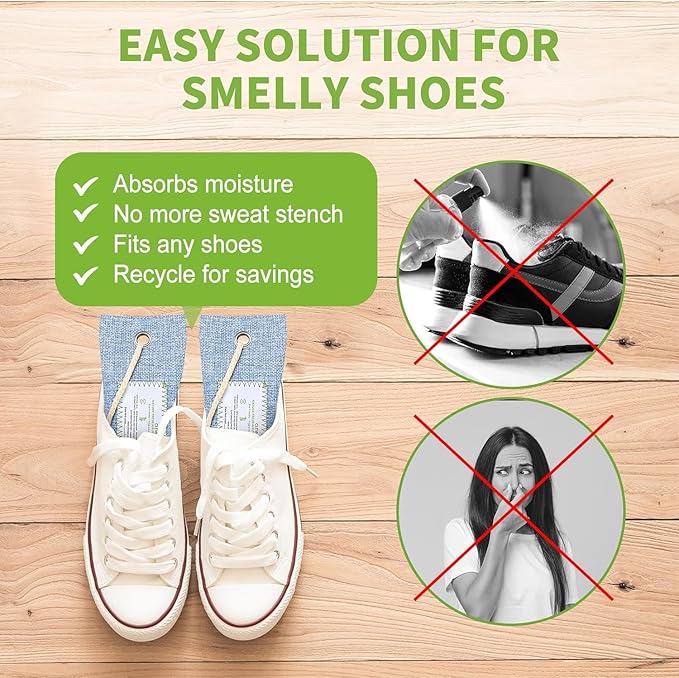 CLEVAST Activated Bamboo Charcoal Odor Absorber - 6 x 60g Air Purifying Bags Natural Fresh, Deodorizer and Moisture Eliminator for Home, Closet, Shoes, Car Air freshener, Multicolor