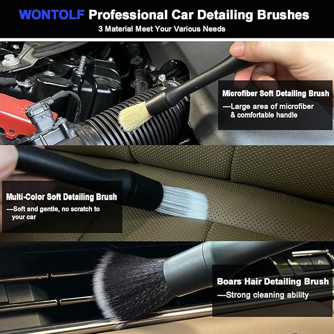 12Pcs Car Wash Kit, 62'' Car Wash Brush with Long Handle Microfiber Carwash Brush Mop Mitt Kit Car Car Washing Supplies Cleaning Kit for Cars RV SUV Truck Boat
