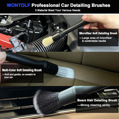 12Pcs Car Wash Kit, 62'' Car Wash Brush with Long Handle Microfiber Carwash Brush Mop Mitt Kit Car Car Washing Supplies Cleaning Kit for Cars RV SUV Truck Boat