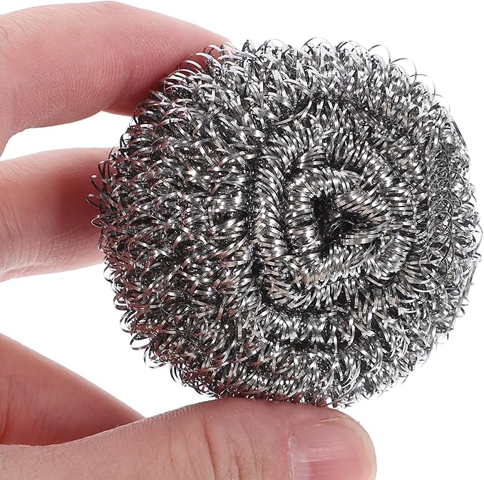 ULTECHNOVO 6pcs Steel Scrubber Sponges for Dishes Sturdy Cleaning Balls for Pots and Pans for Home and Commercial Use Effort-Saving Design Long-Lasting Clean