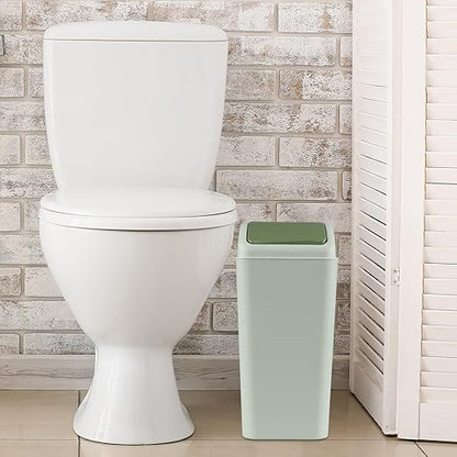 4.5 Gallon Trash Can with Swing Lid, Plastic Swing Top Trash Can (Green)