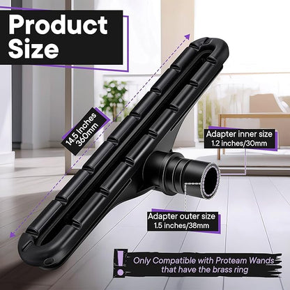 Replacement Floor Tool Compatible with ProTeam 101446 E-Z Glide Backpack Vacuum,Compatible with Hoover C2401, 14" Multi-Surface Brush for Commercial Cleaner(Nylon Brush,Black)