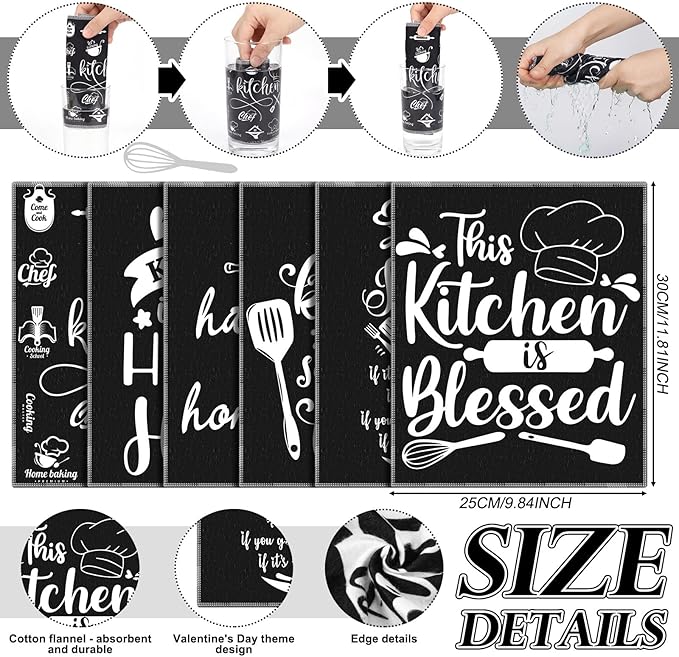 Mindsoft 36 Pcs Farmhouse Kitchen Homemade Reusable Paper Towels Rolls Washable Bulk Spring Kitchenware Black White Towels Paperless Reusable Cloth Cotton Napkins with Cardboard for Kitchen Bathroom
