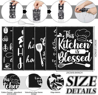 Mindsoft 36 Pcs Farmhouse Kitchen Homemade Reusable Paper Towels Rolls Washable Bulk Spring Kitchenware Black White Towels Paperless Reusable Cloth Cotton Napkins with Cardboard for Kitchen Bathroom