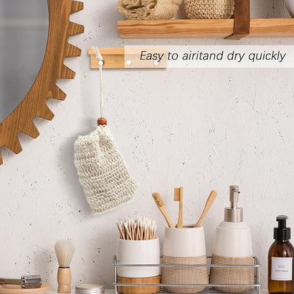 40 Soap Bags Mesh Exfoliating, 100% Natural Sisal Soap Pouch, Soap Savers for Shower Use Like Massaging and Scrubbing