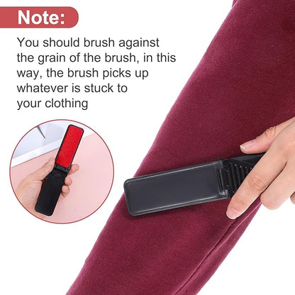 4 Pack Foldable Travel Lint Brush, Reusable Lint Brushes for Clothes, Sticky Surface Mini Travel Lints Remover, Fuzz Remover for Furniture Couch Sofa Pet Hair(Black)