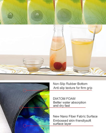 Kitchen Sink Splash Guard Faucet Mat Super Absorbent Fast Drying Mat Sink Gadgets Splash Guard Behind Faucet Drip Catcher for Kitchen (Marbling, 23.5x5.5in)
