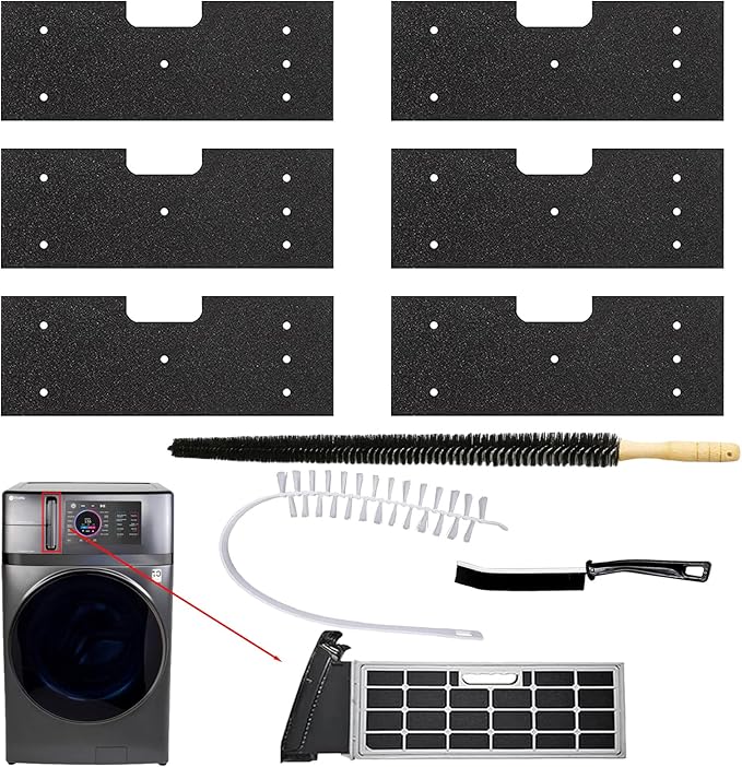 6-Pack Lint Filter Replacement for Washer Dryer Combo, Compatible with WH01X35719, Reusable High-Density Foam Filter for GE Profile Washer Dryer, Models: PFQ97HSPVDS