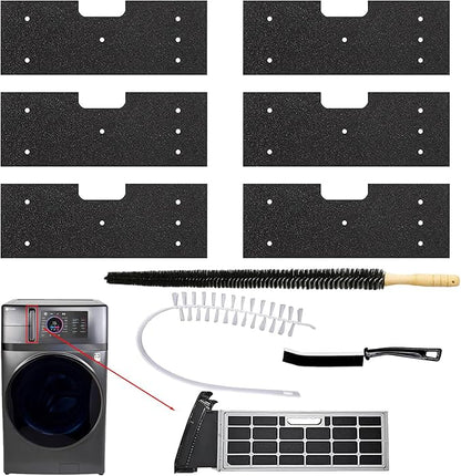 6-Pack Lint Filter Replacement for Washer Dryer Combo, Compatible with WH01X35719, Reusable High-Density Foam Filter for GE Profile Washer Dryer, Models: PFQ97HSPVDS
