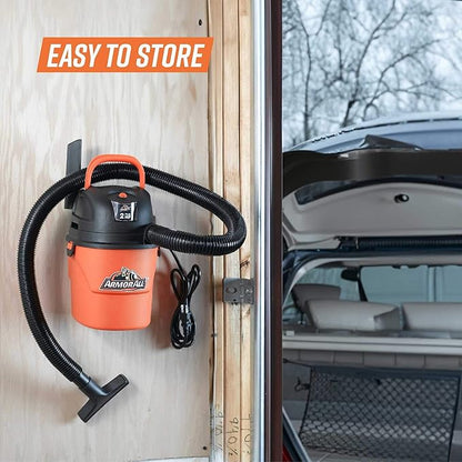 Armor All® AA155 1.5-Gallon 2 Peak HP Portable Wet/Dry Vacuum, Orange